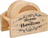 Personalised Rubberwood Coaster Set with Stand