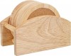 Personalised Rubberwood Coaster Set with Stand