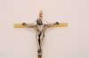 Italian Gold & Pewter INRI Hanging Crucifix