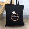 Personalised Gold Bling Ring Hen Party Black Cotton Tote Bag