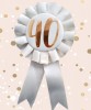 Cream & Gold '40 and Fabulous' Birthday Sash & Rosette Badge