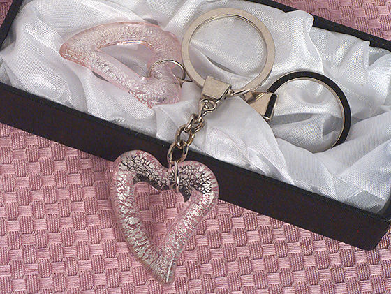 Murano art deco Collection Open Heart Keychain