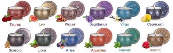 Zodiac Scented Candle Tin - Choice of Fragrances