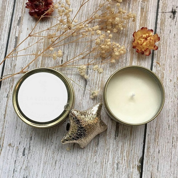 4oz Scented Round Candle Tin - Gold