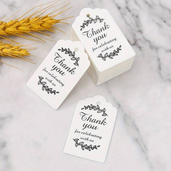 Pack of 25 White Thank You Gift Tags