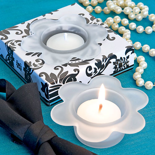 Floral design tea light candle holder - Bulk Pack 4 Candles