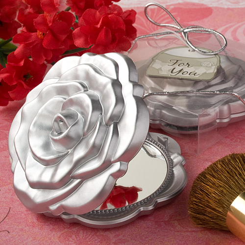Classy Compacts Collection Rose Design Compact -  Bulk Pack 6 Favors