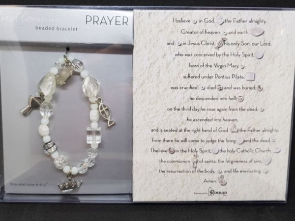 First Communion Beaded Prayer Bracelet