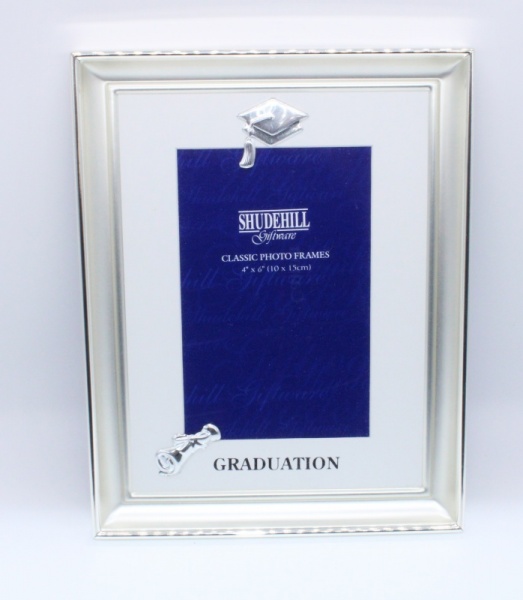 Satin Silver Graduation Photo Frame ~ 4'' x 6''