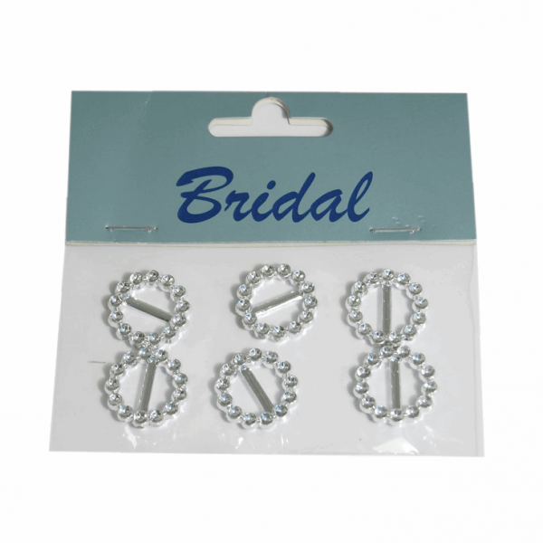 Silver Buckles ~ Embellishments: Round: 20mm: Pack of 6