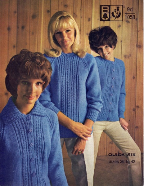 Vintage Bellmans Knitting Pattern No 1058: Ladies Jacket, Sweater & Lumber
