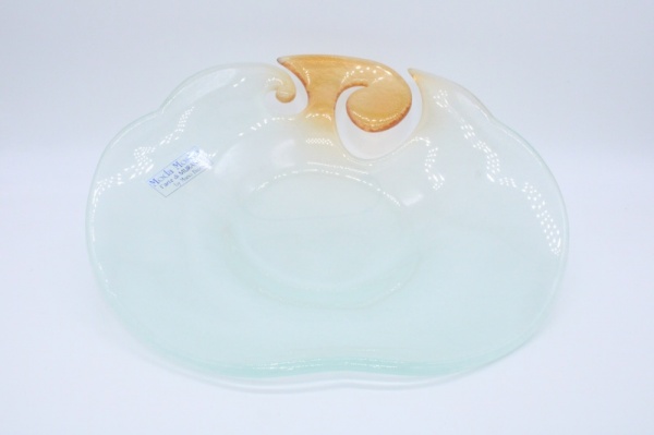 Moda Mostra Glass Riffled Plate by Mario Bizzotti