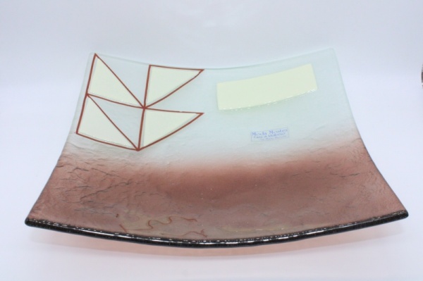 Moda Mostra Glass Square Plate by Mario Bizzotti