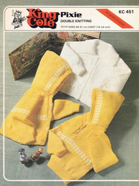 Vintage King Cole Knitting Pattern 451: Children's Hooded Sweater & Jacket