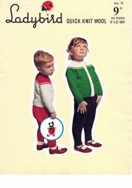 Vintage Ladybird Knitting Pattern 21 - Cardigan & Sweater - PDF Download