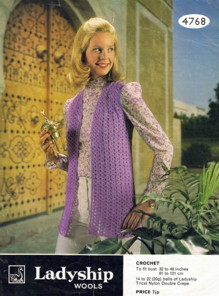 Vintage Ladyship Knitting Pattern 4768 - Lady's Crocheted Waistcoat