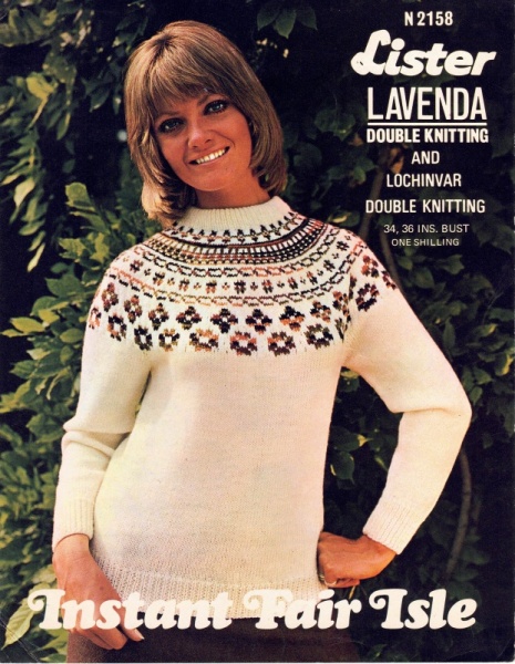 Vintage Lister Knitting Pattern N2158 - Ladies Fair-Isle Sweater