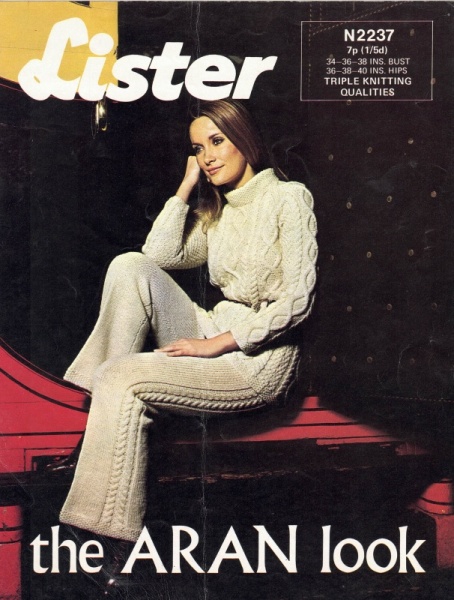 Vintage Lister Knitting Pattern N2237 - Lady's Aran Trouser Suit