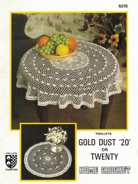Vintage Twilleys Crochet Pattern 6215: Crochet Table Centre & Tablecloth