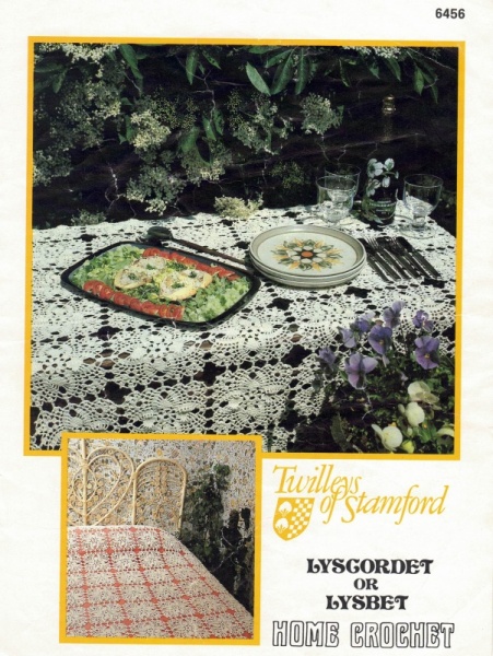 Vintage Twilleys Crochet Pattern 6456: Crochet Tablecloth & Bedspread