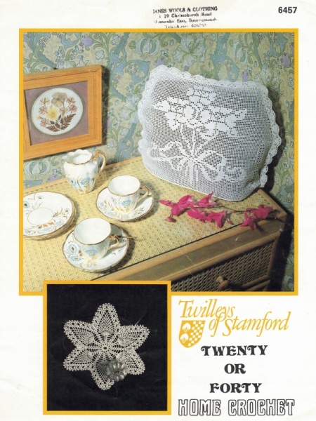 Vintage Twilleys Crochet Pattern 6457: Crochet Table Centre & Tea Cosy