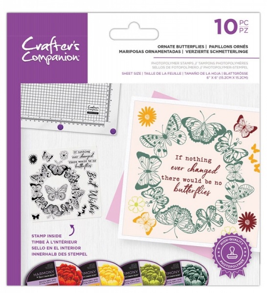 Crafters Companion Photopolymer Stamp - Ornate Butterflies