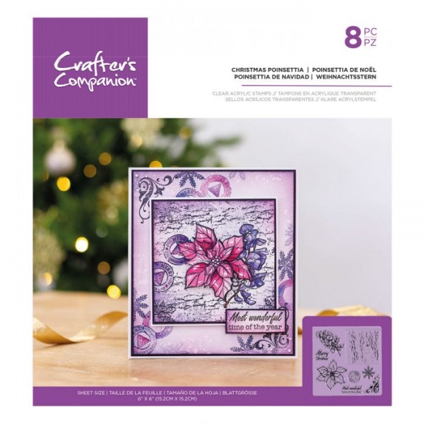 Crafters Companion Clear Acrylic Stamps ~ Christmas Poinsettia