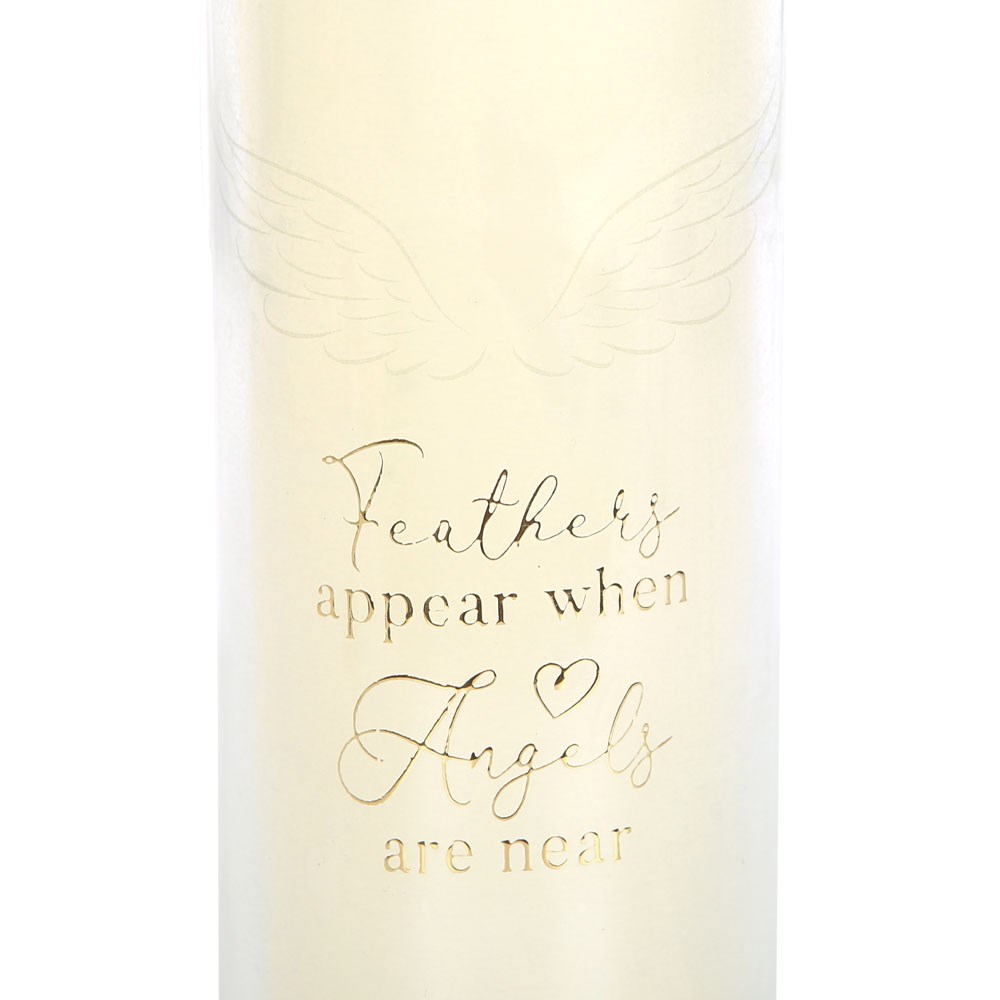 'Feathers Appear when Angels are Near' Vanilla Scented Memorial Candle