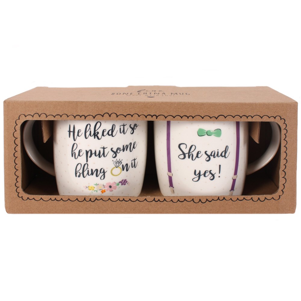 She Said Yes Mugs Couples Mugs Set