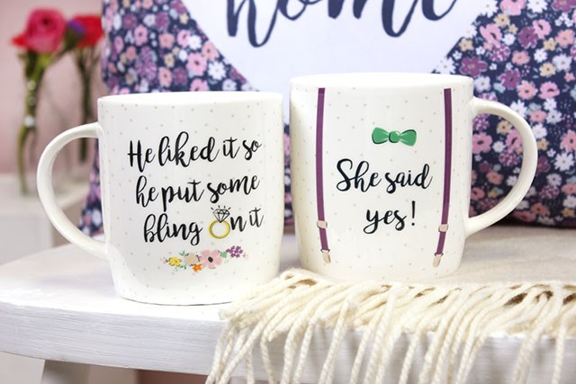 She Said Yes Mugs Couples Mugs Set