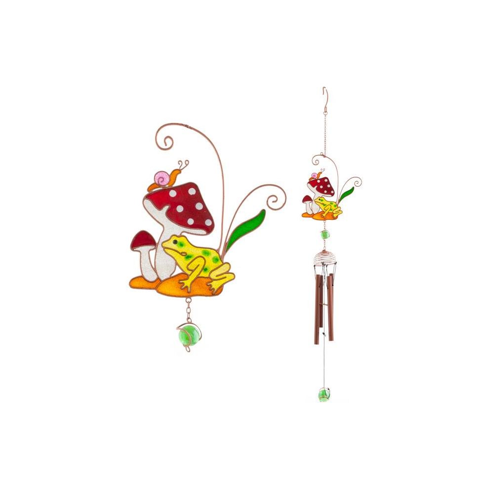 Jones Home and Gift Windchime, Metal & Glass, Multicolor, Toadstool