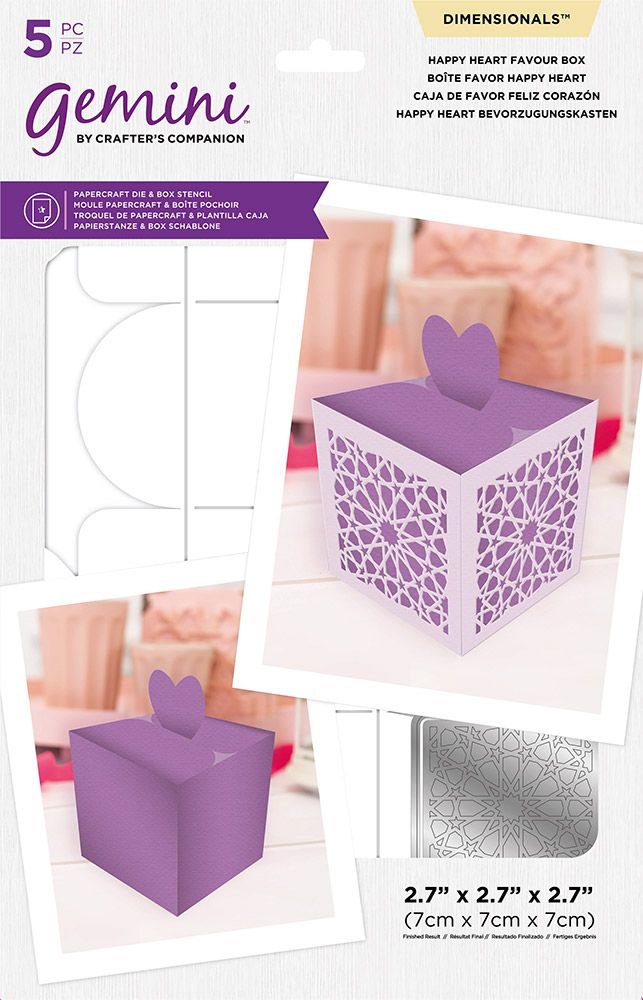 Gemini Dimensionals Die ~ Happy Heart Favour Box