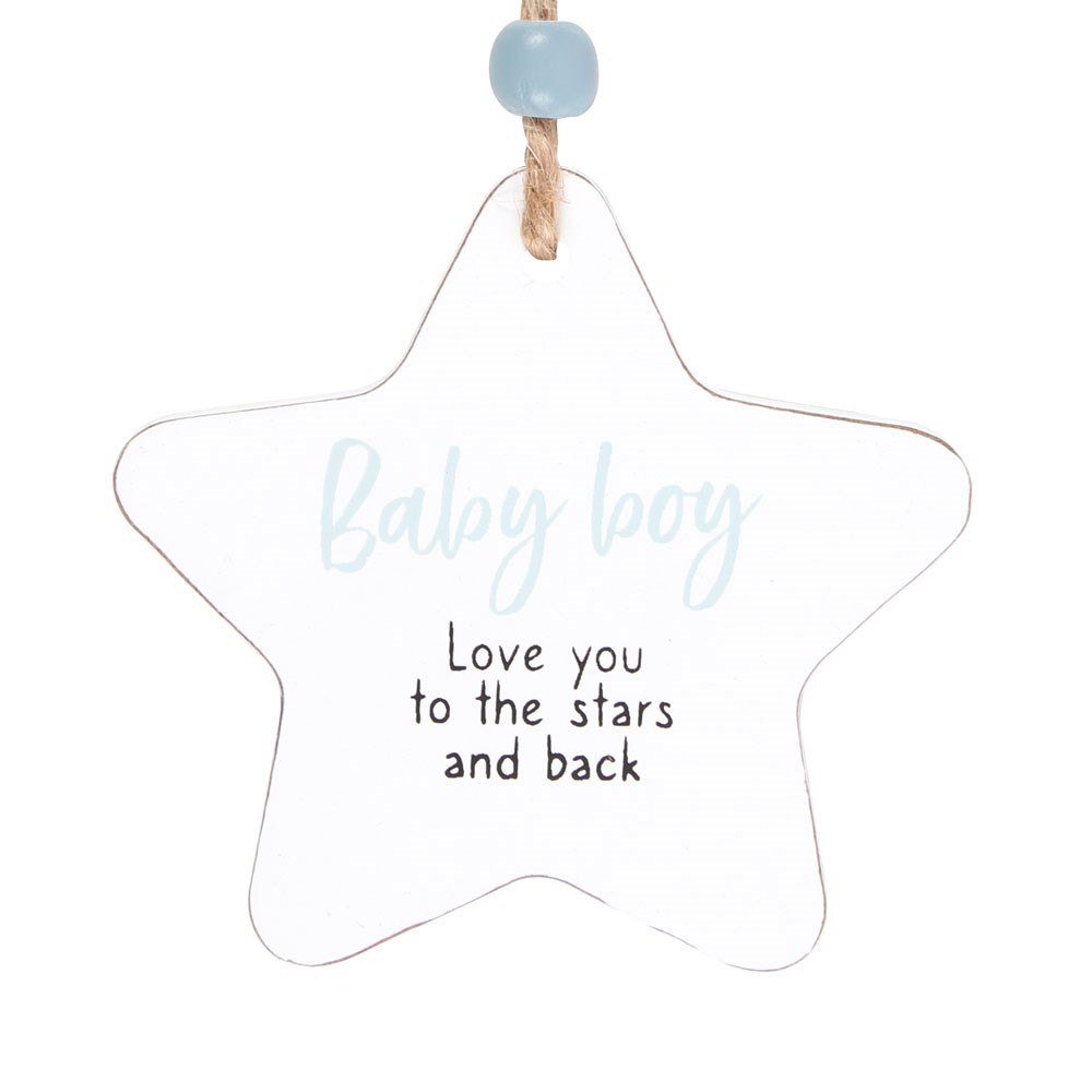 Baby Boy Hanging Star Sentiment Sign