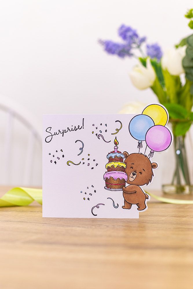 Gemini Character-Over-The-Edge Stamp & Die - Birthday Balloons