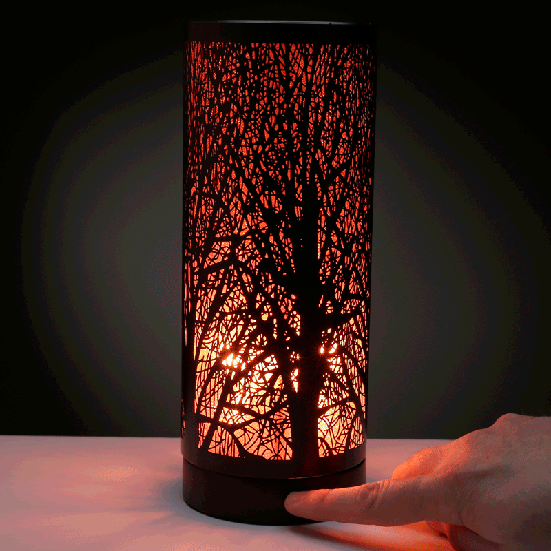 Eden Red Tree Silhouette Touch Operated Electric Wax Melt Burner Aroma Lamp