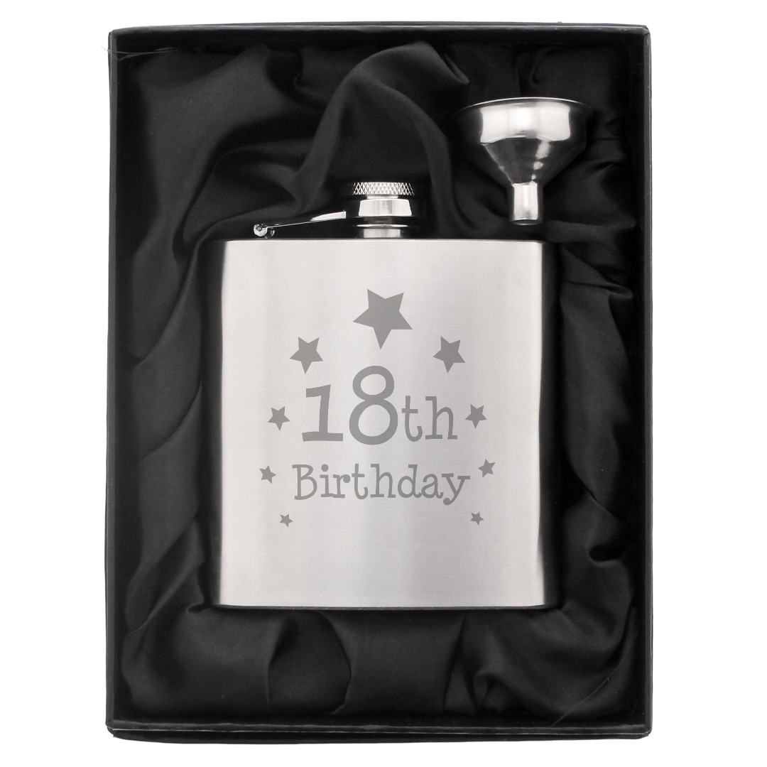 Stainless Steel Birthday 'Number' Hip Flasks - 6oz