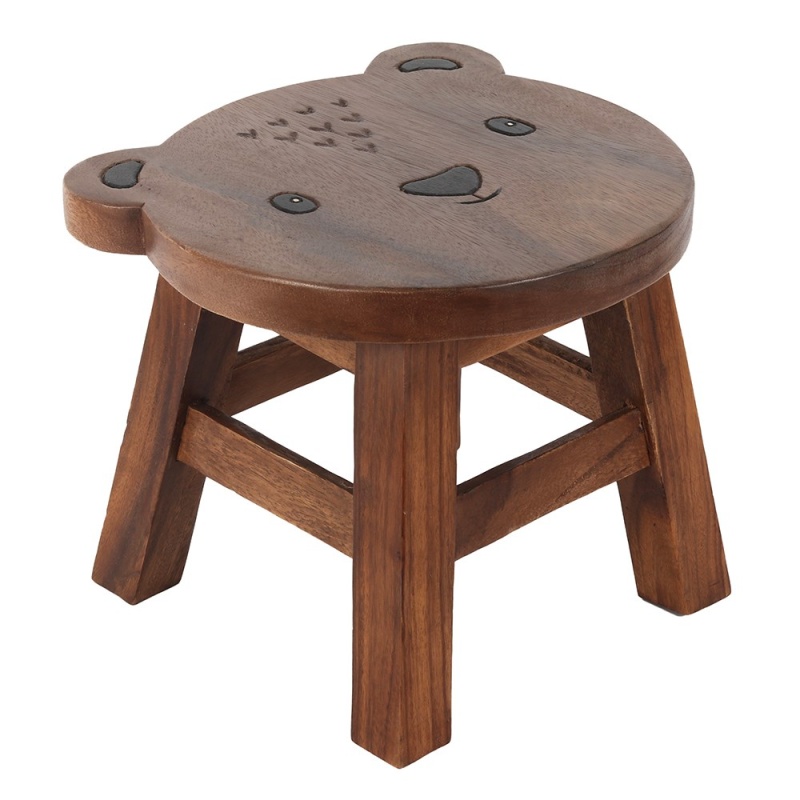 Childs Wooden Bear Stool