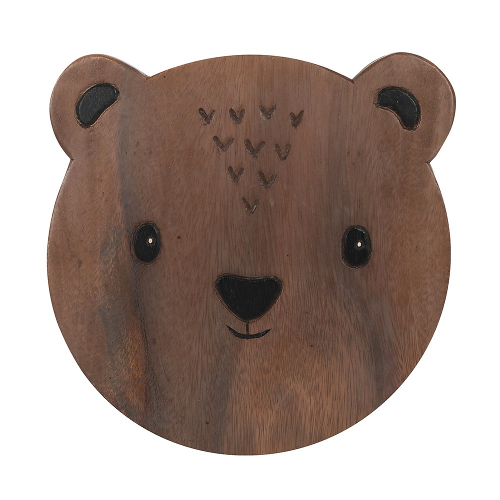 Childs Wooden Bear Stool