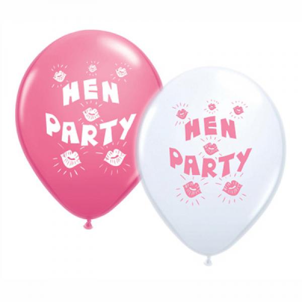 Hen Night Pink & White Balloon Pack (10 Pack)