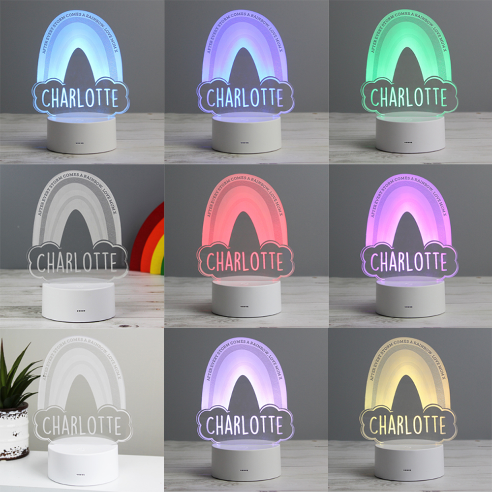 Personalised Rainbow LED Colour Changing Night Light