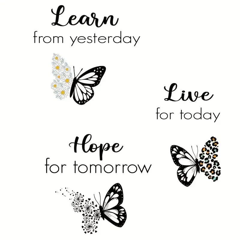 Learn, Live, Hope Inspirational Butterfly Wall Sticker Decal