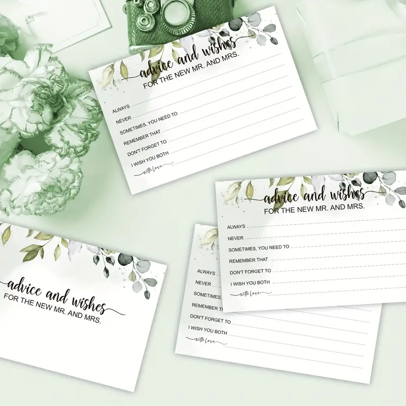 Heartfelt Advice & Wedding Wishes Cards - Guest Book Alternative