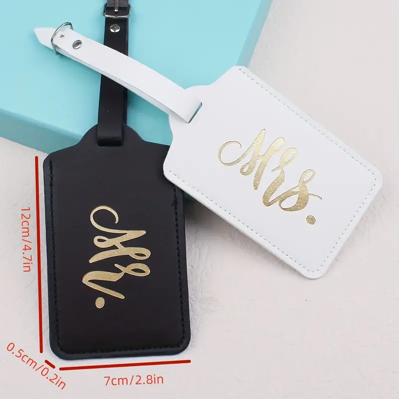 Mr & Mrs Faux Leather Luggage Tags