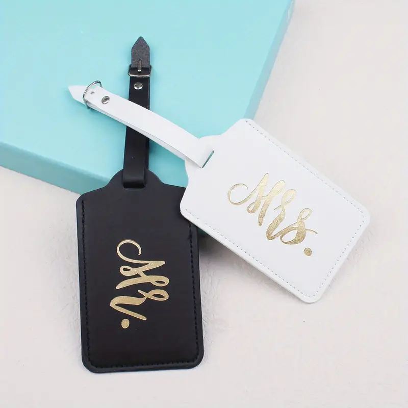 Mr & Mrs Faux Leather Luggage Tags