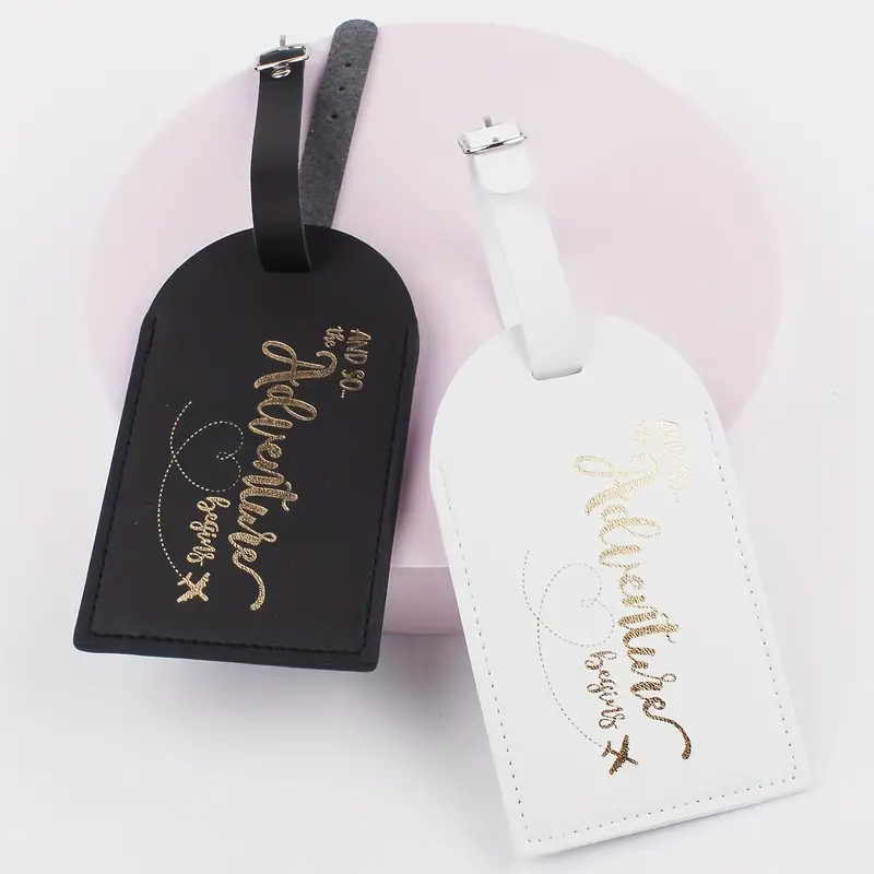 'And So The Adventure Begins' Faux Leather Luggage Tags