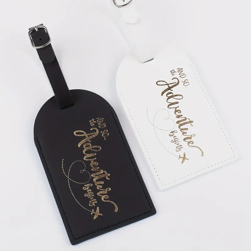 'And So The Adventure Begins' Faux Leather Luggage Tags