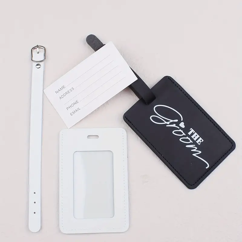 'Bride & Groom' Faux Leather Luggage Tags