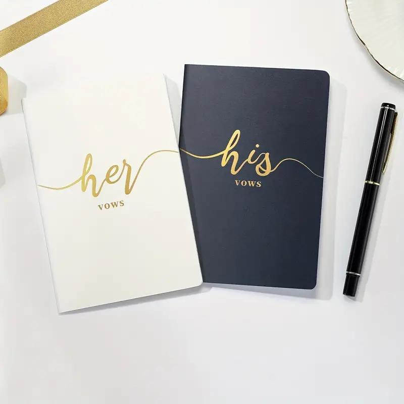 His & Hers Luxury Vow Books - Black/White