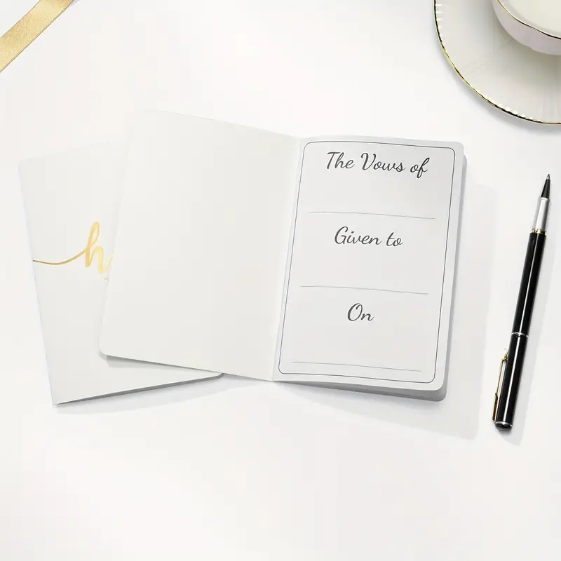 His & Hers Luxury Vow Books - Black/White