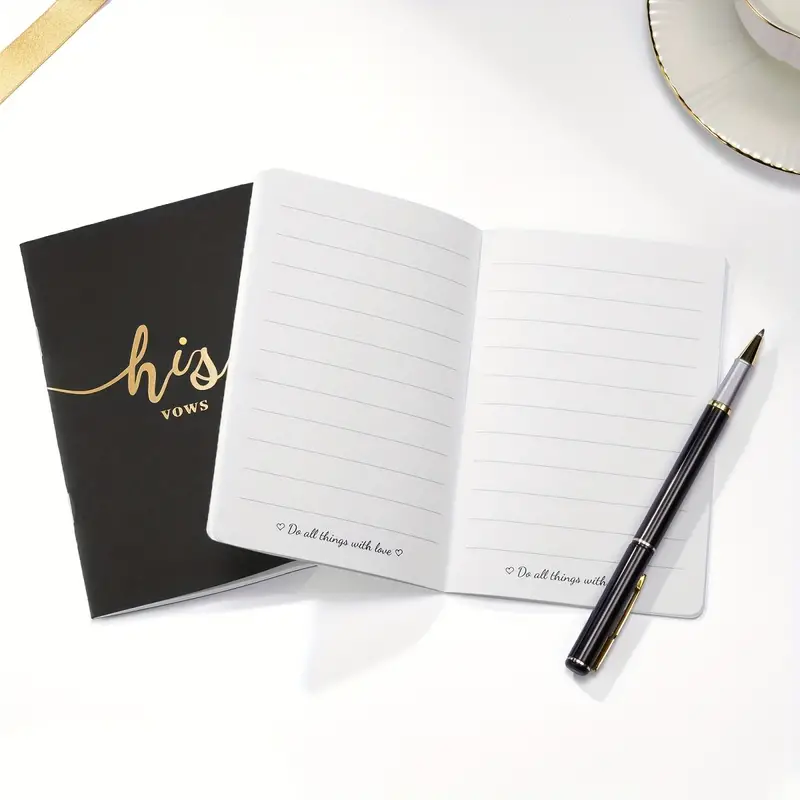 His & Hers Luxury Vow Books - Black/White